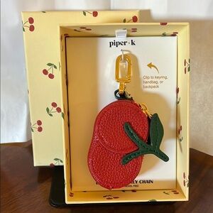 Piper K | Cherry 🍒 Bag Charm w/Zipper Pocket
